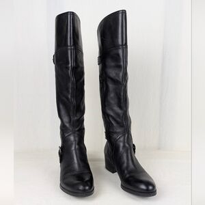 Audrey Brooke boots black leather knee high